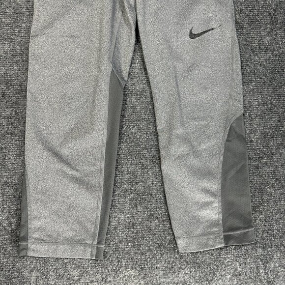 Nike Pro Pants Womens XS Gray  Stretch Compression Yoga Run Crop Dri Fit - Picture 6 of 8